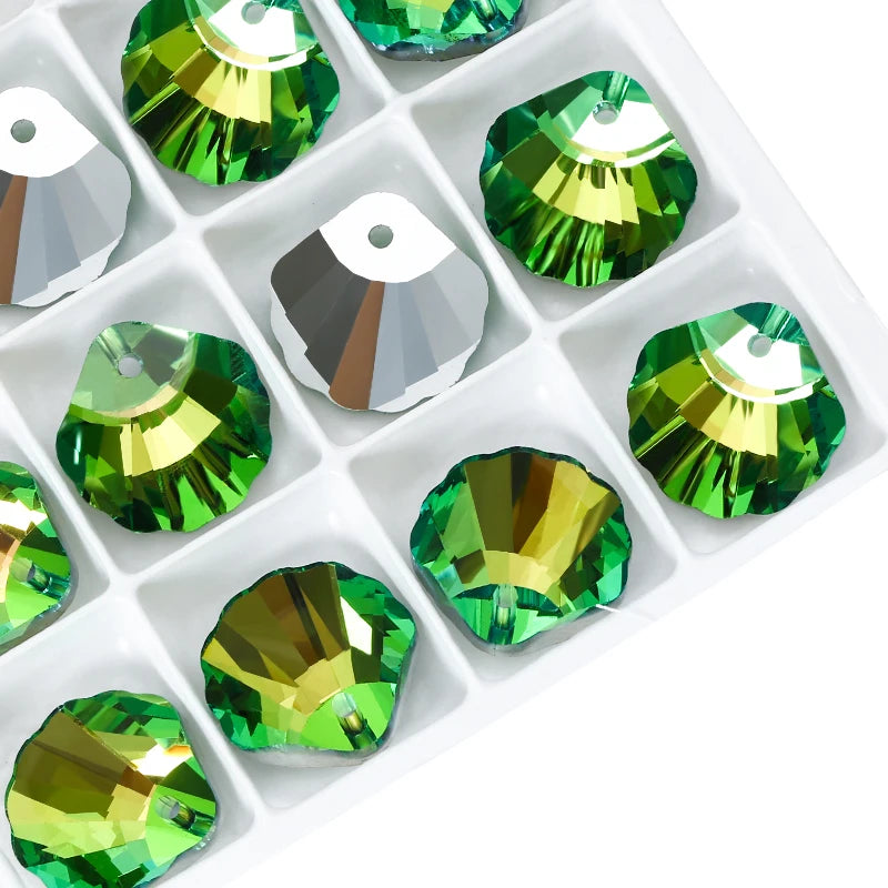 QIAO Shell Crystal Charms Beads 12Pcs Jewelry Making Kit