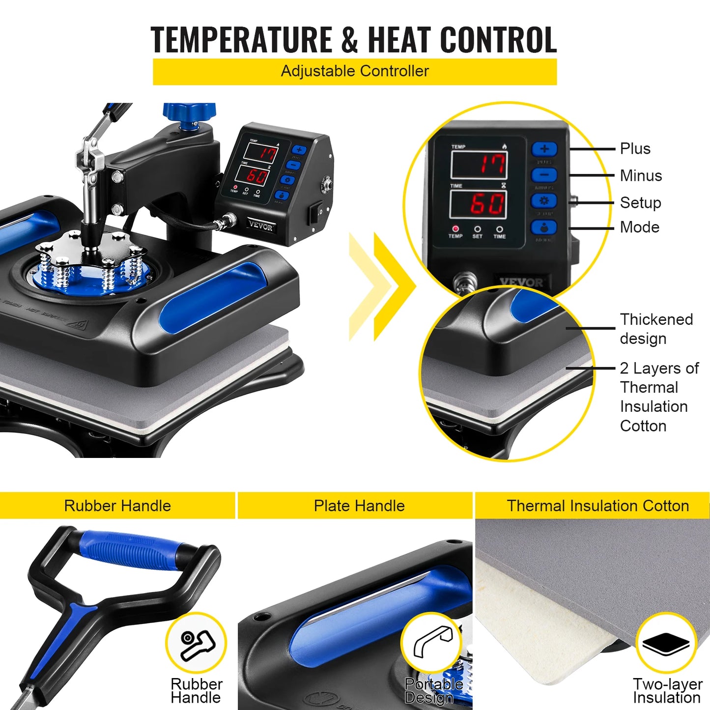 SucceBuy 5 In 1 Multifunctional Heat Press Sublimation