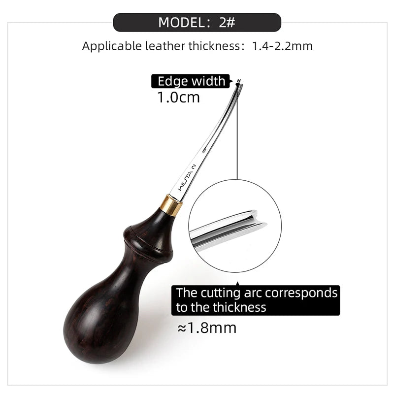 WUTA Professional Leather Edge Beveler with Ebony Handle
