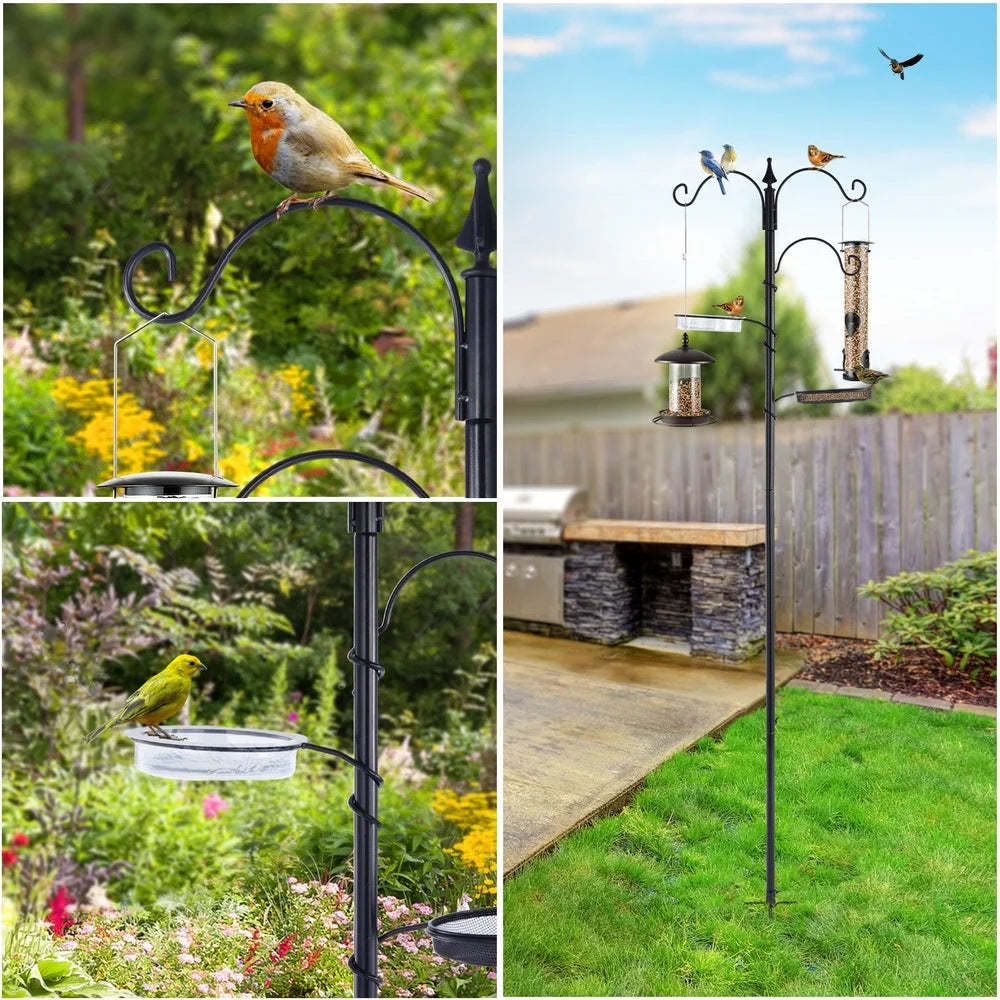 XMSJ Bird Feeding Station Kit 5 Prong Base Adjustable Hooks