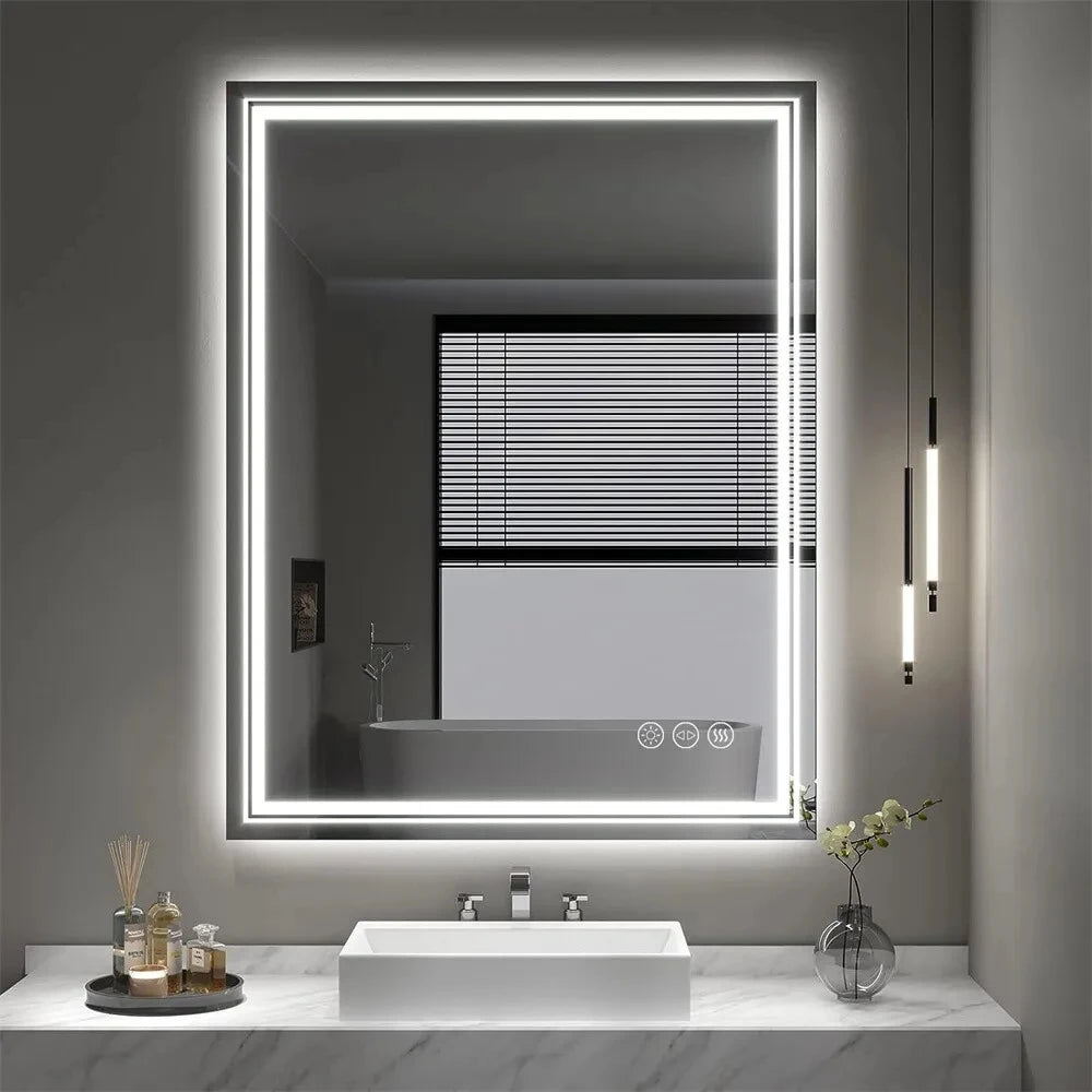 Wisfor LED Backlit Bathroom Mirror Dimmable Vanity Wall