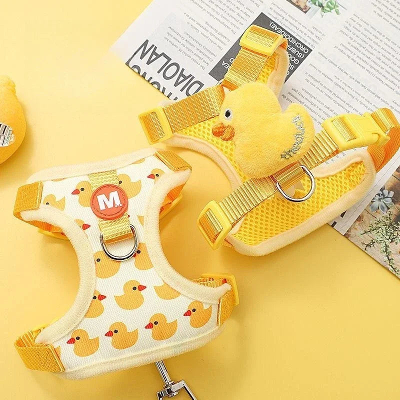 Guangdong Cartoon Duck Adjustable Dog Harness Leash Set