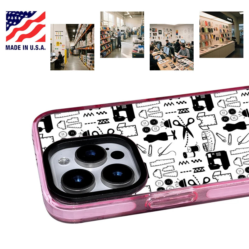 Design Love Sewing Pattern Phone Case For iPhone Pro Max