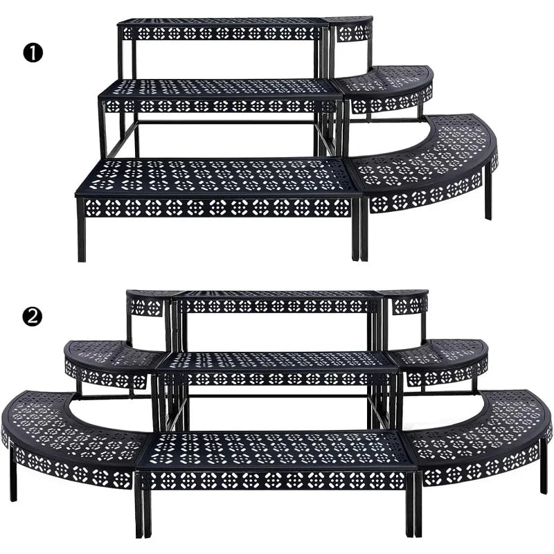 Hign Concerned Metal Plant Stand 3 Tier Stair Display