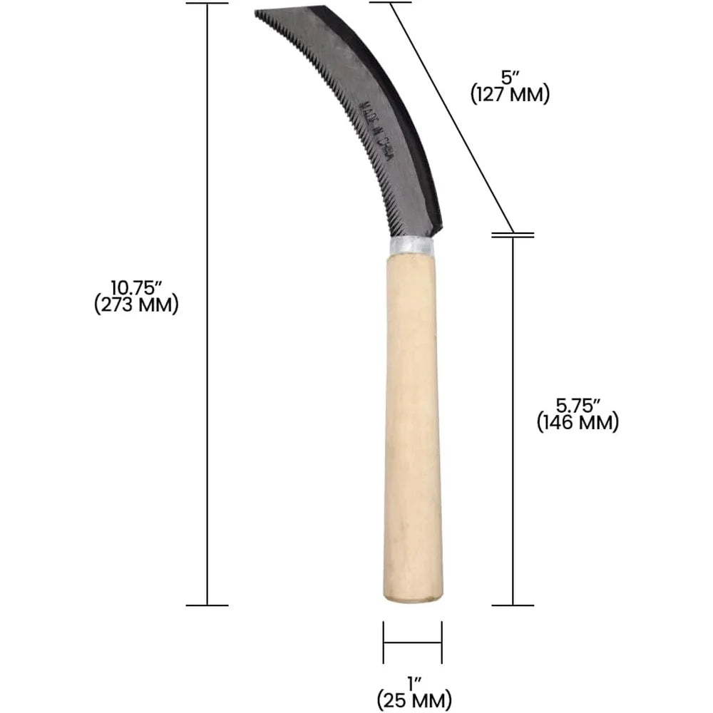 XMSJ Wooden Handle Harvest Sickle Garden Knife Set