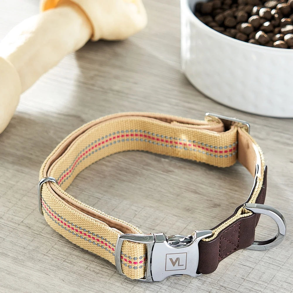 DUTRIEUX Reflective Nylon Dog Collar PU Leather Attachment
