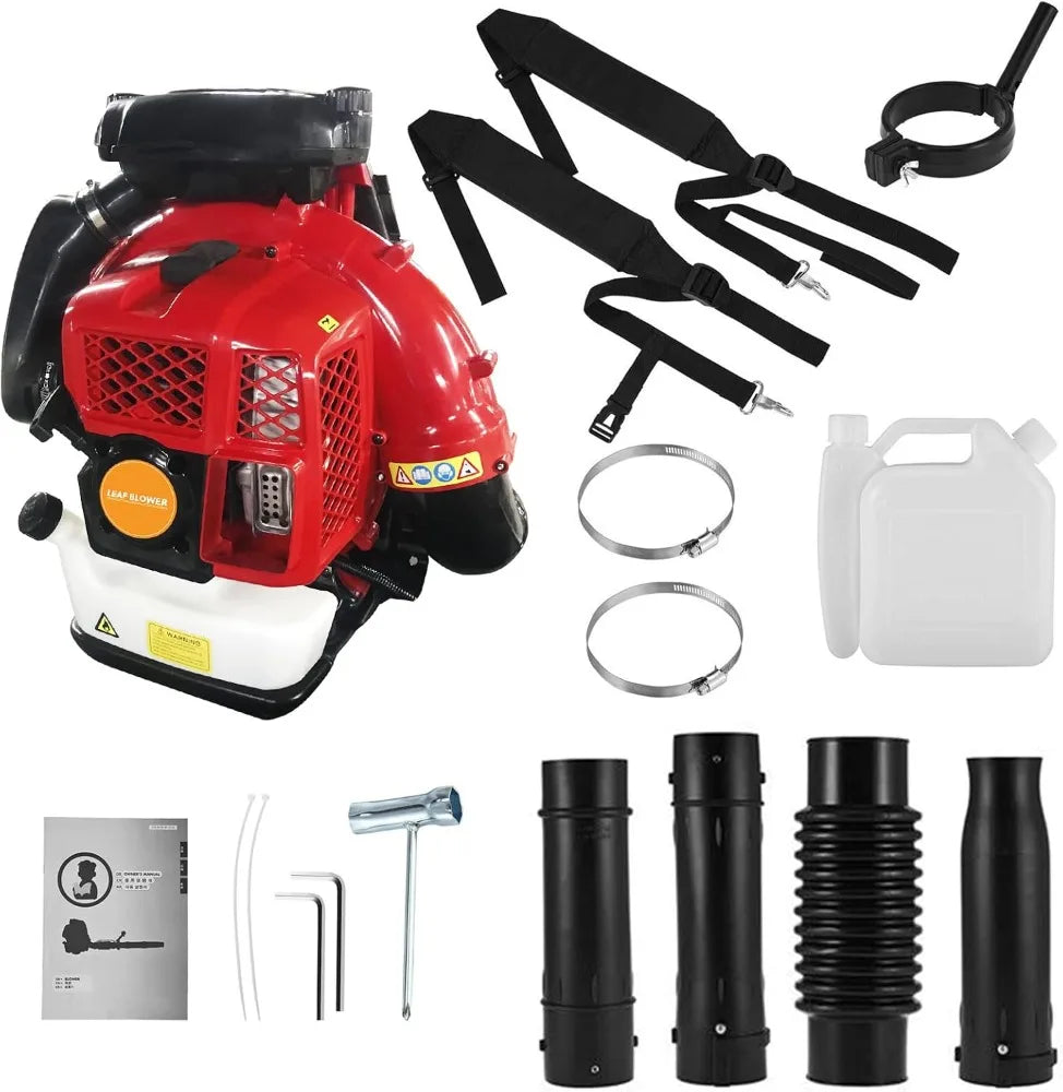 2 Stroke Backpack Gas Powered Leaf Blower with Air Cooling Gasoline Technology for Lawn and Garden Cleanup