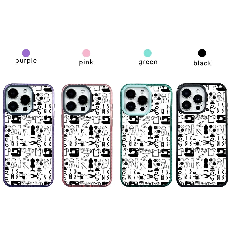 Design Love Sewing Pattern Phone Case For iPhone Pro Max