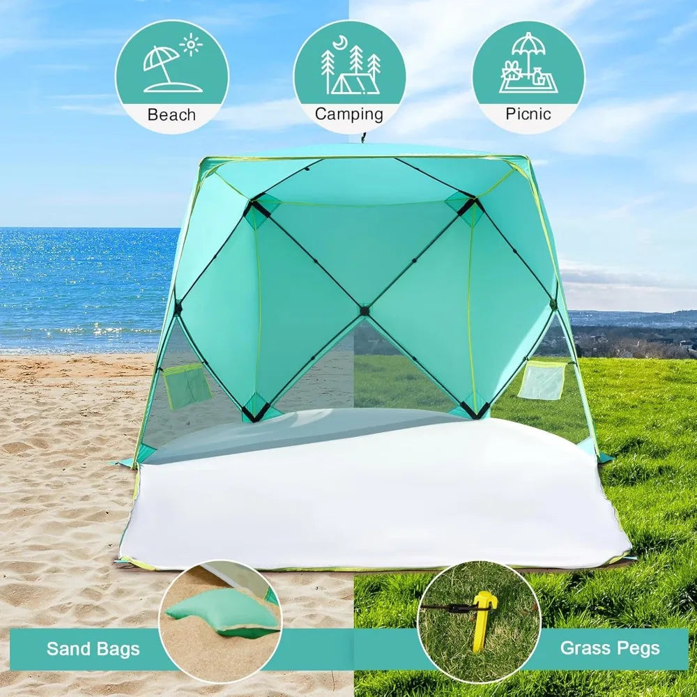 XMSJ Pop Up Beach Tent Portable UPF50 Sun Shelter Camping