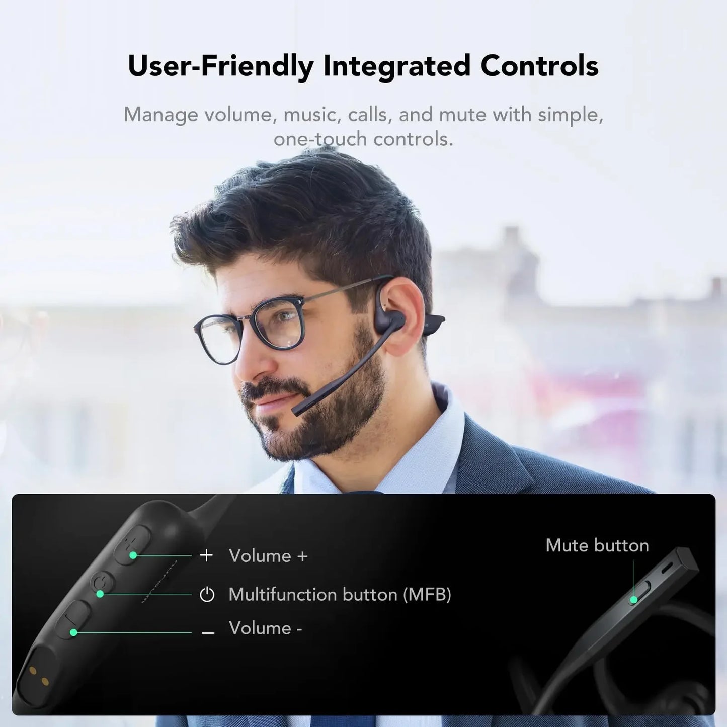 Nearstream Wireless Open Ear Bluetooth 5.3 MultiPoint