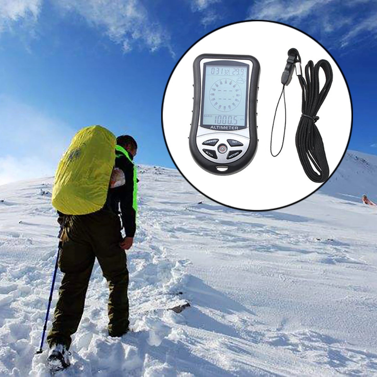 8 in 1 Handheld Digital Altimeter Compass Thermometer for Outdoors