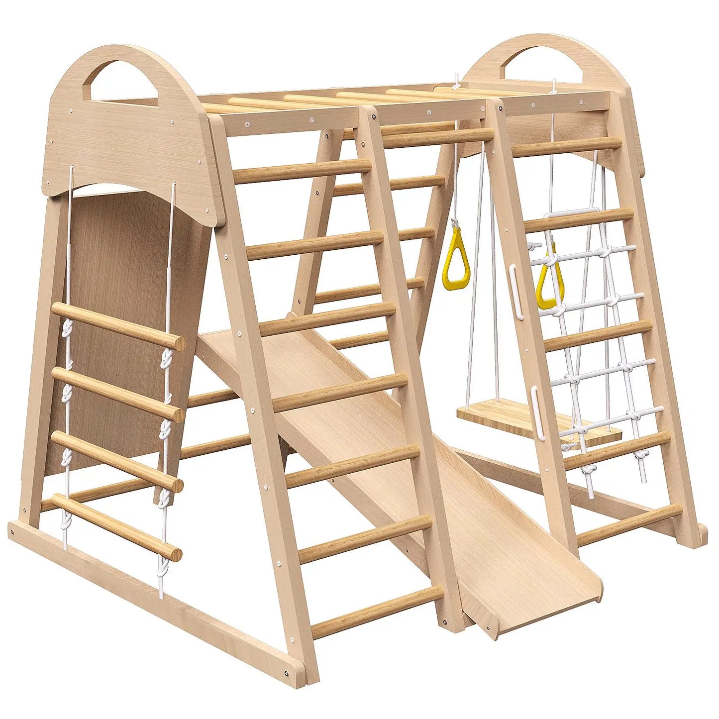 7 in 1 Indoor Wooden Jungle Gym Playset for Kids Age 2 to 6