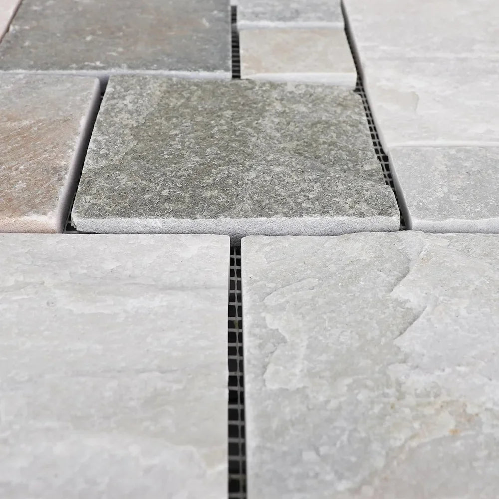 Slate Stone Interlocking Outdoor Patio Tiles 12x12 18 Pack