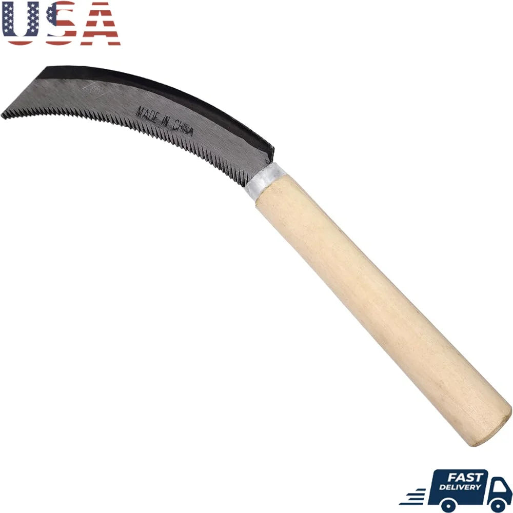 XMSJ Wooden Handle Harvest Sickle Garden Knife Set