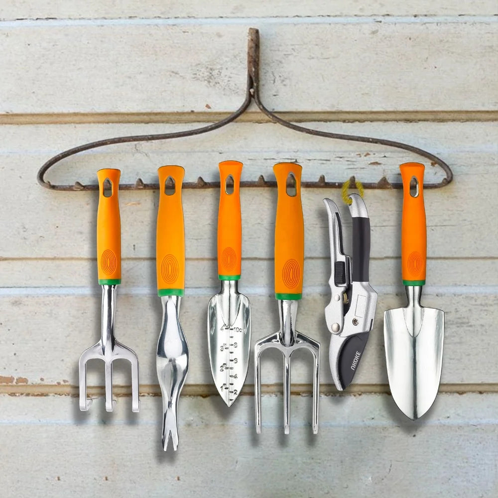XMSJ 12 Piece Aluminum Garden Tools Set with Tote Bag