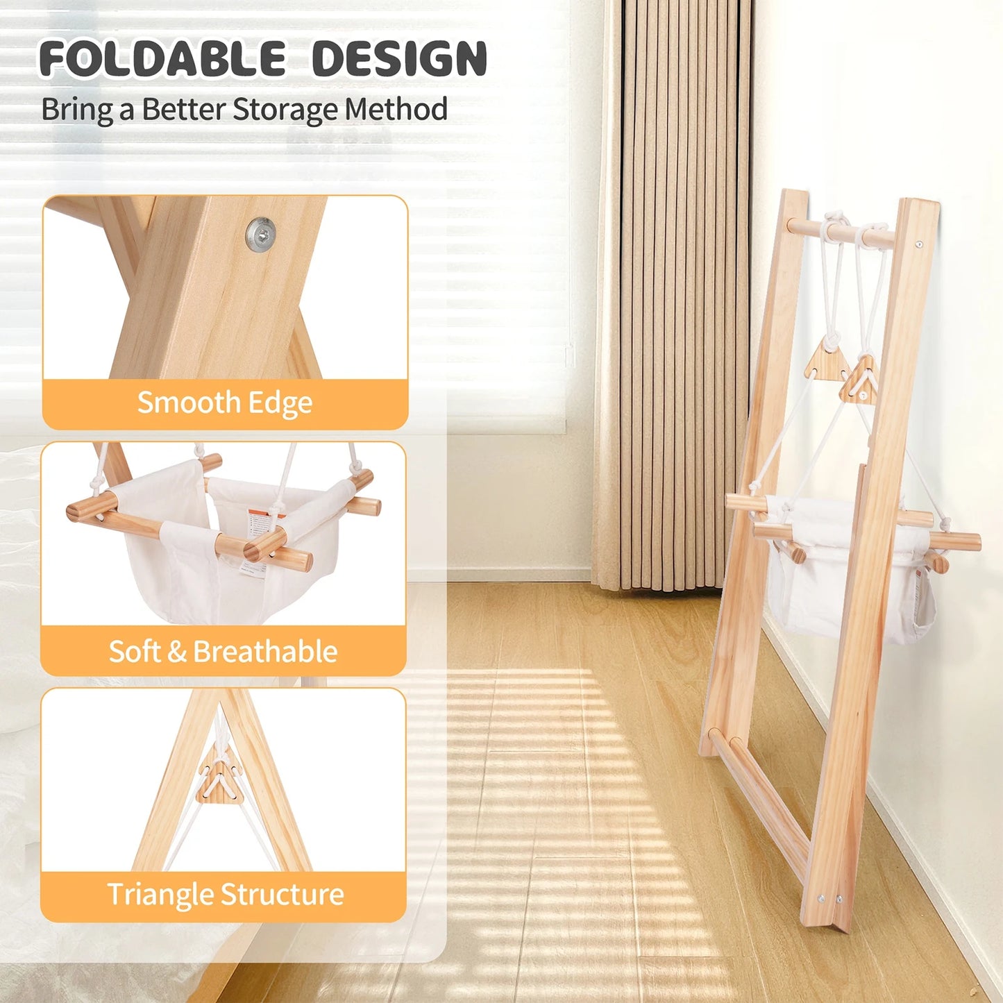 DOACT Foldable Indoor Swing Hammock Chair For Toddlers