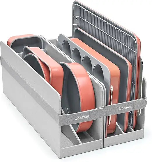 XMSJ Nonstick Ceramic Bakeware Set with Cooling Rack and Storage
