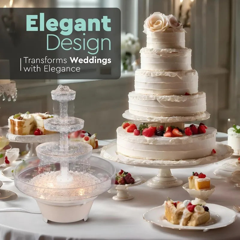 Hign-concerned Lighted Plastic Wedding Fountain Centerpiece