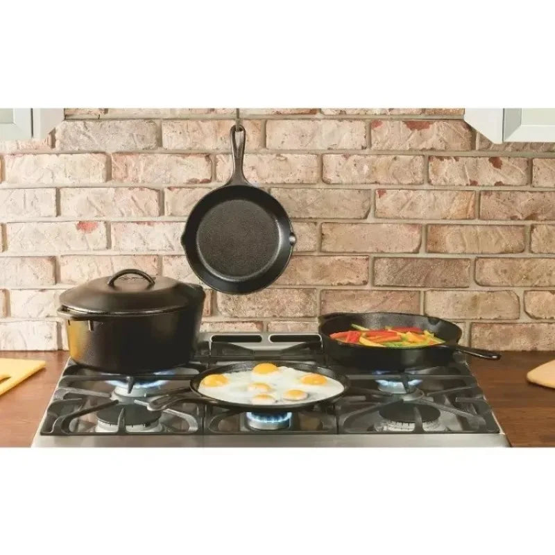 Innovative 7 Quart Pre-Seasoned Cast Iron Dutch Oven Black