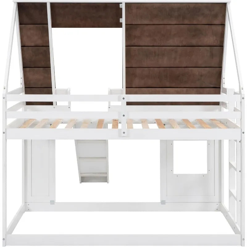 Twin Over Twin House Bunk Bed Frame by NoEnName