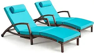 Tangxu Outdoor Wicker Chaise Lounge Chairs Set of 2