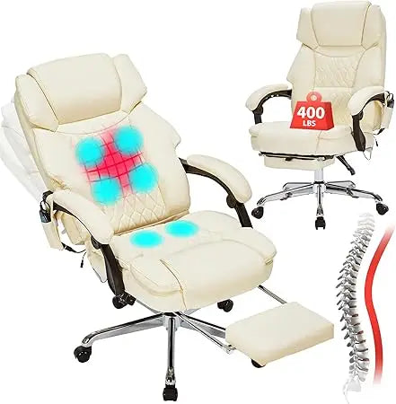 MKDK Massage Office Chair with Foot Rest and Vibration