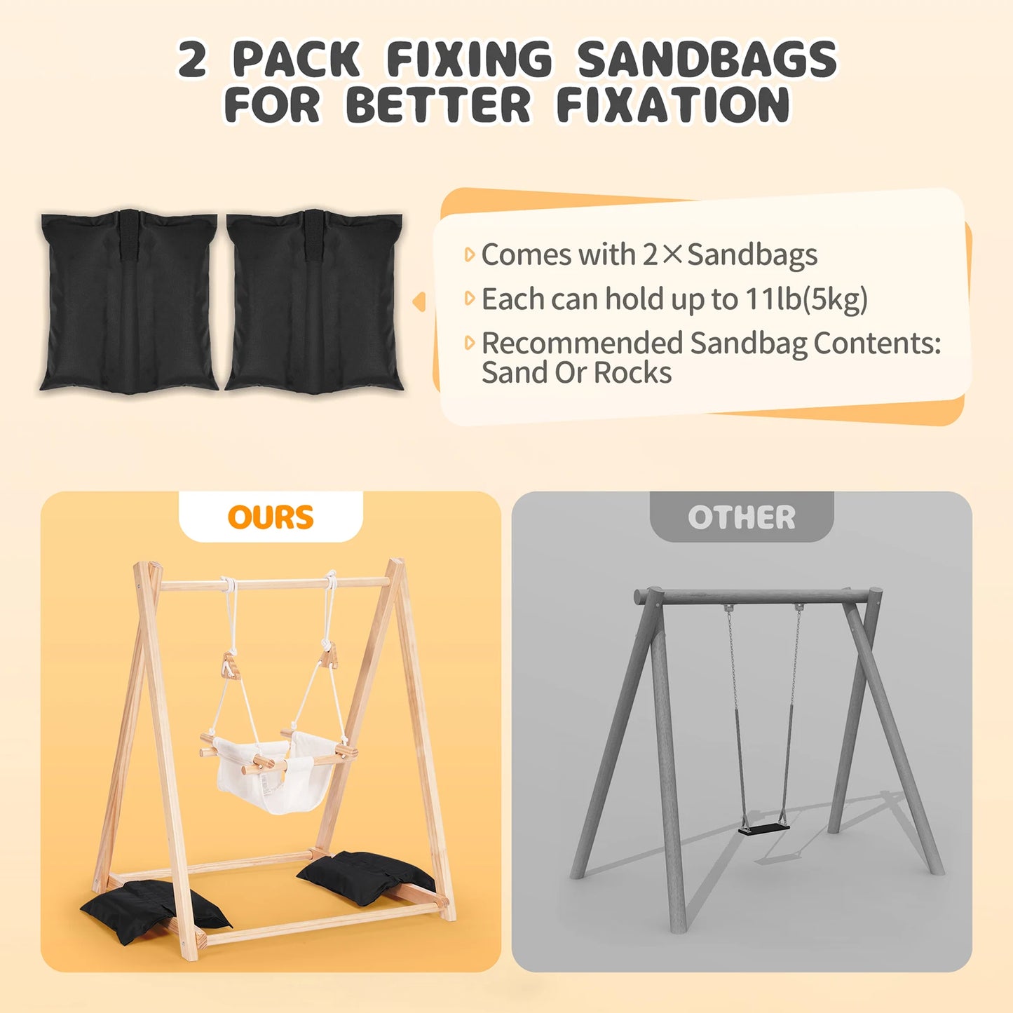 DOACT Foldable Indoor Swing Hammock Chair For Toddlers