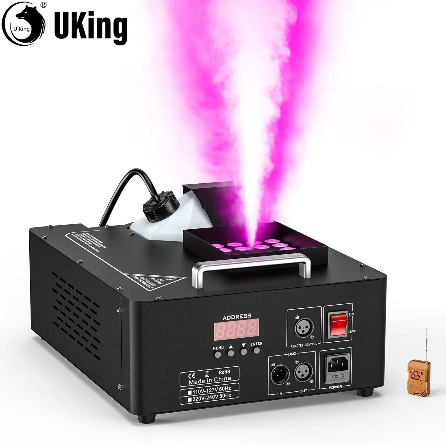 U'King 1500W RGB Fog Machine 3In1 Stage Lighting Effect