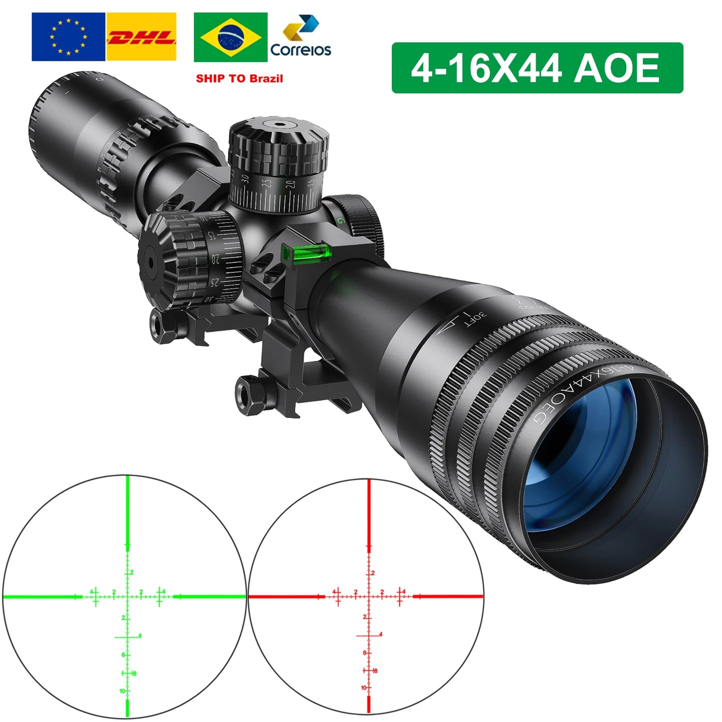 BAIGISH Tactical Riflescope 4 16x44 Illuminated Sight