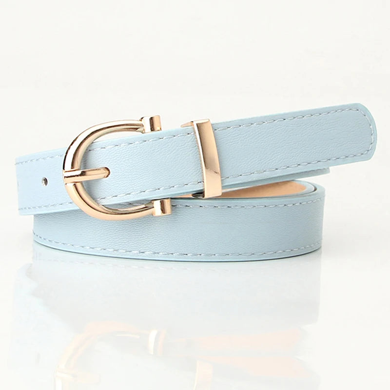 Classic PU Leather Women Belt Buckle Waist Dress Accessory