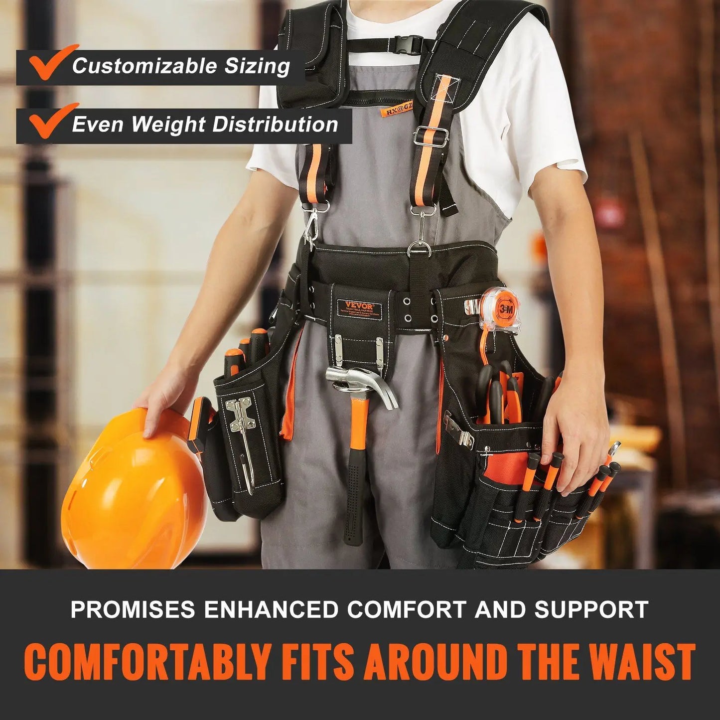 Frolic And Grow 1680D Heavy Duty Tool Belt With Suspenders