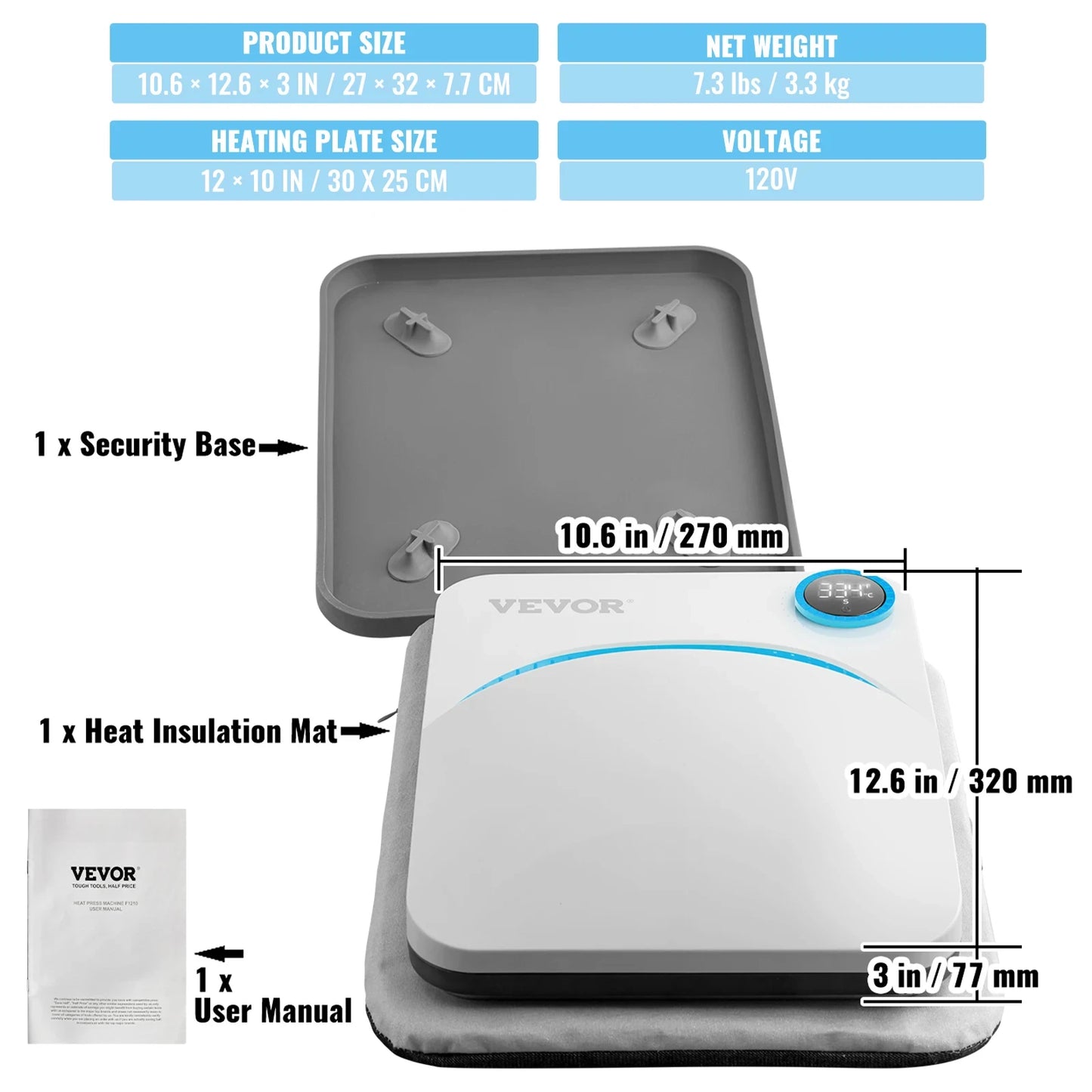 SucceBuy Portable Heat Press For Sublimation T Shirt