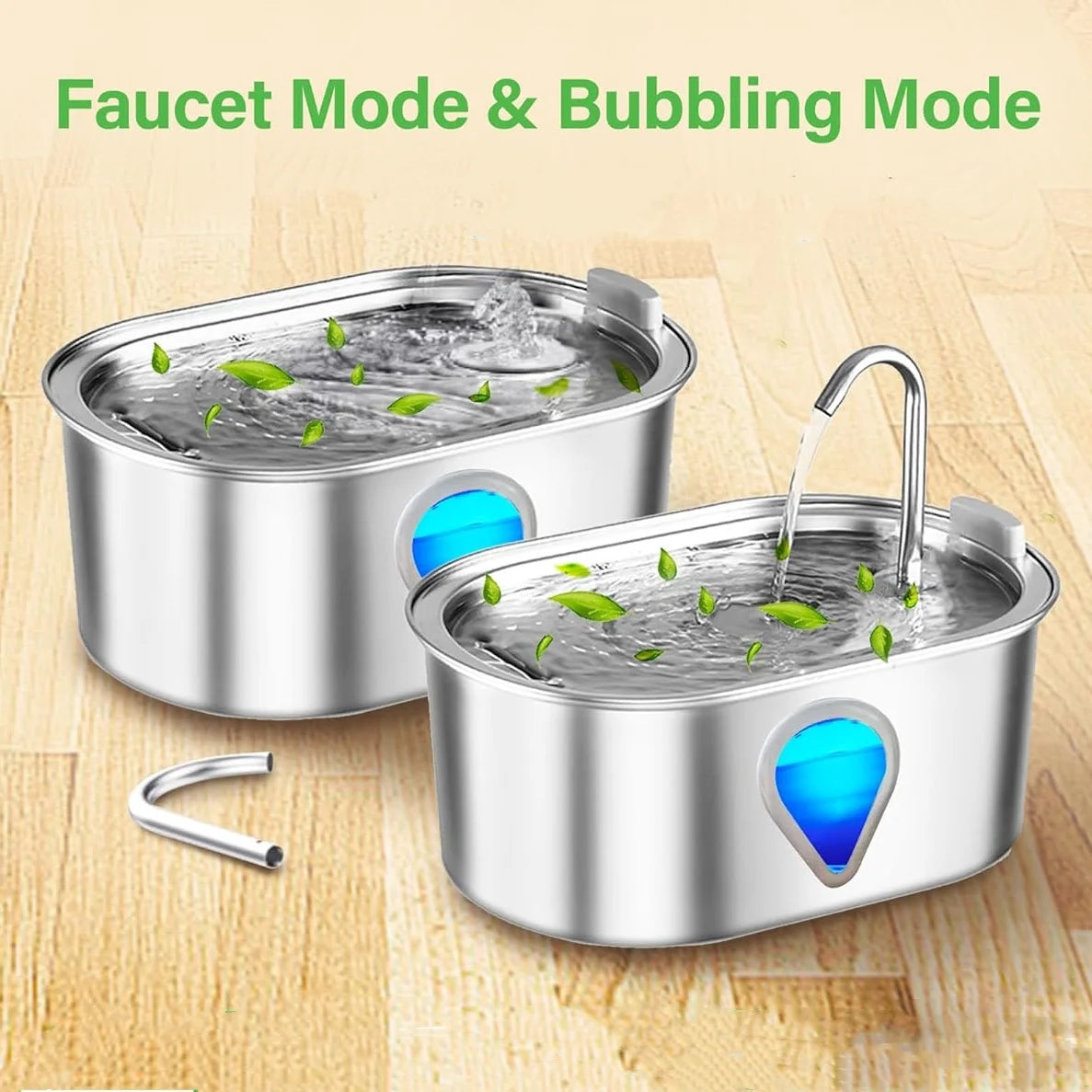 Automatic 3.5L Stainless Steel Cat Water Dispenser with LED Light