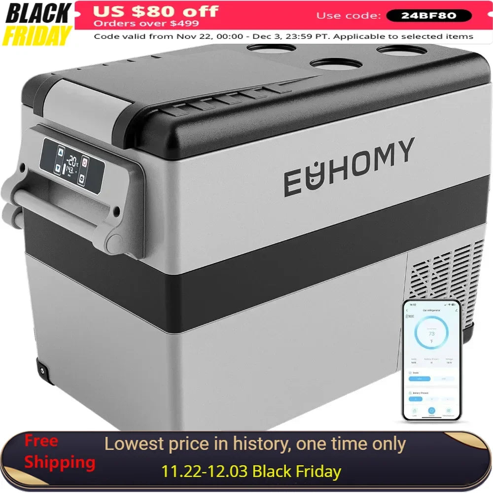 Portable 48QT Car Refrigerator with APP Control for Camping