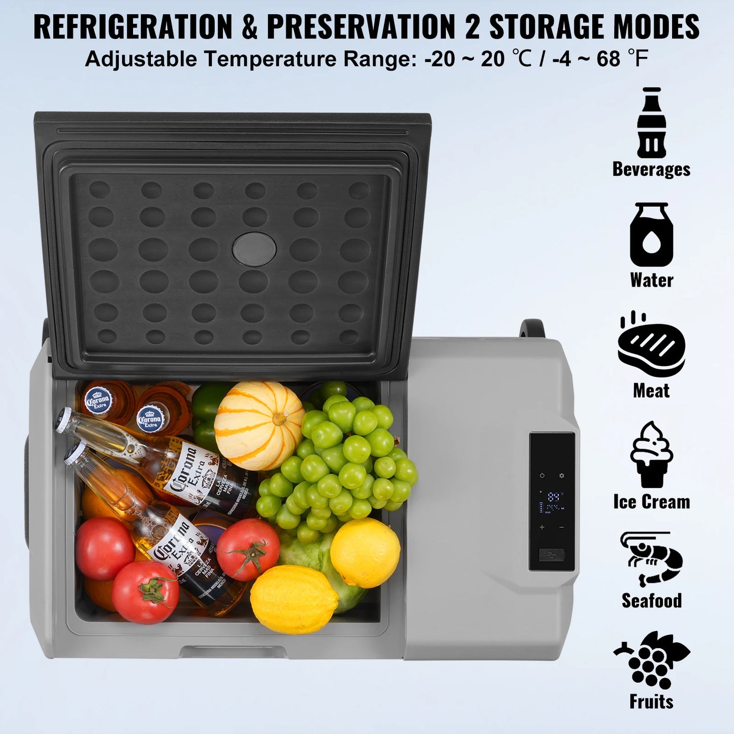 VEVOR 12 Volt 30L Portable Car Refrigerator with Wheels
