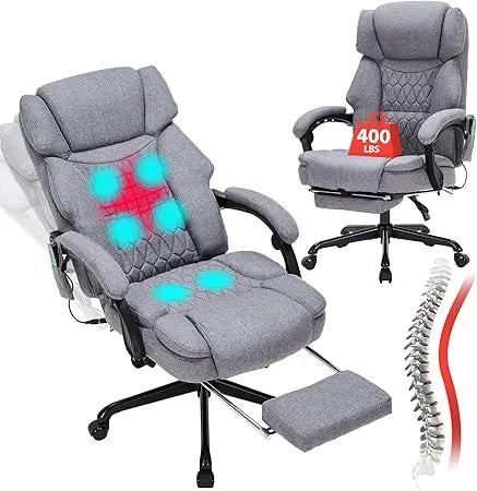 MKDK Massage Office Chair with Foot Rest and Vibration