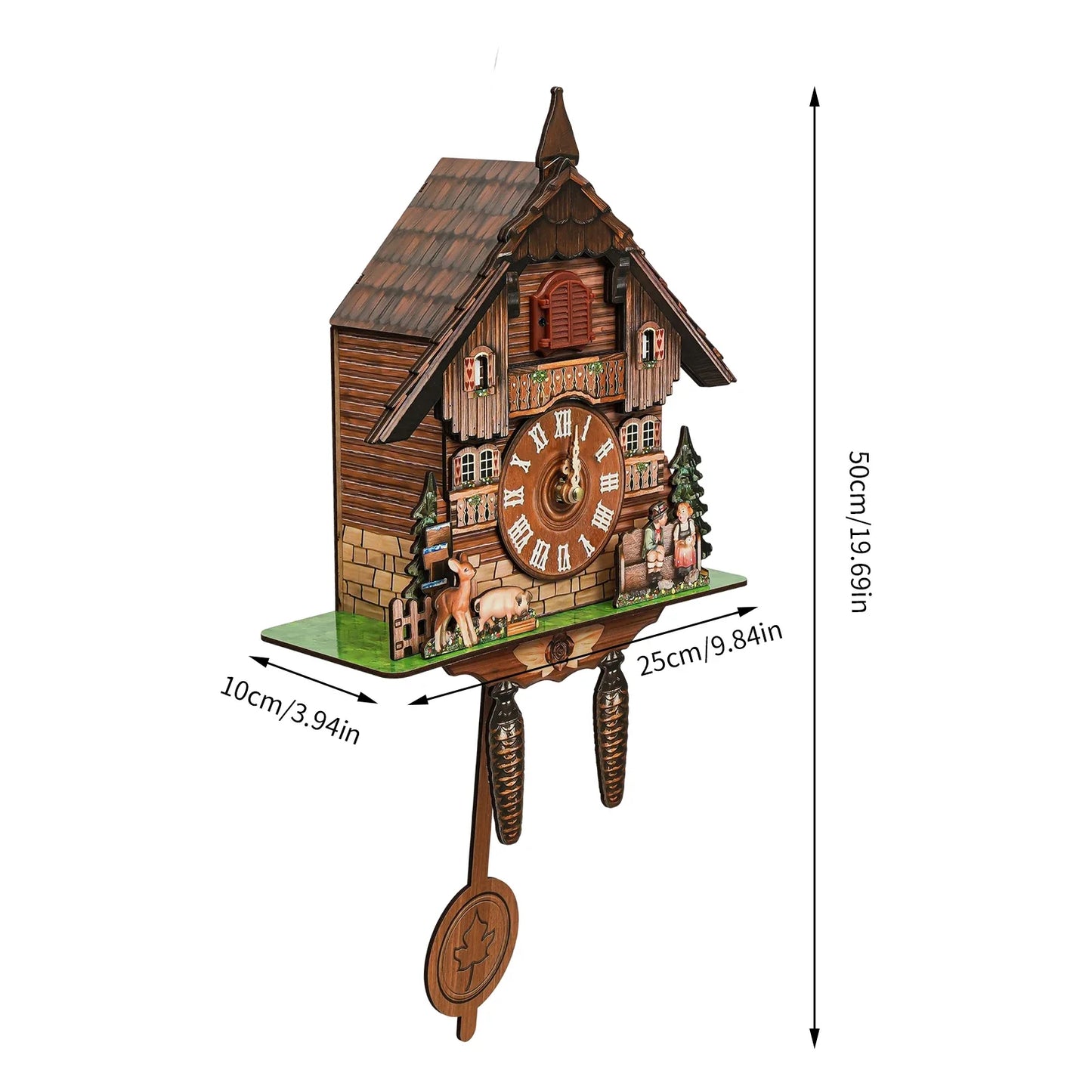 Cuckoo Wall Clock Bird Clock With Swing Alarm Timepiece