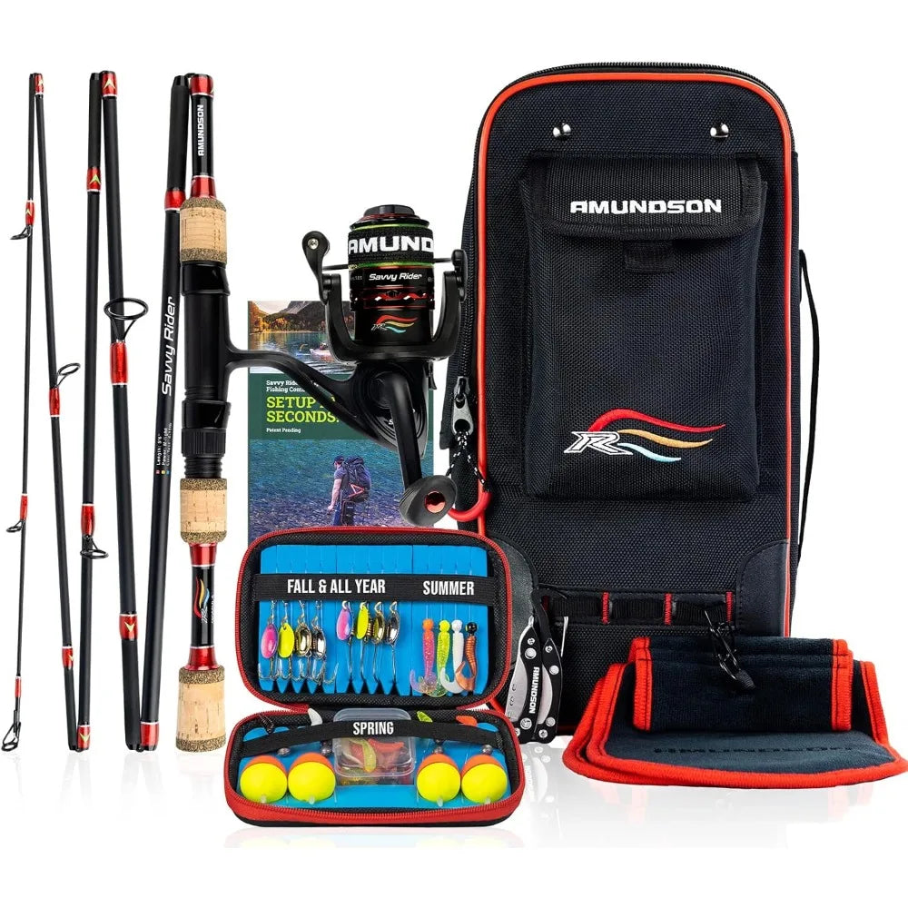 Savvy Rider Backpacker All-in-One Fishing Combo Setup