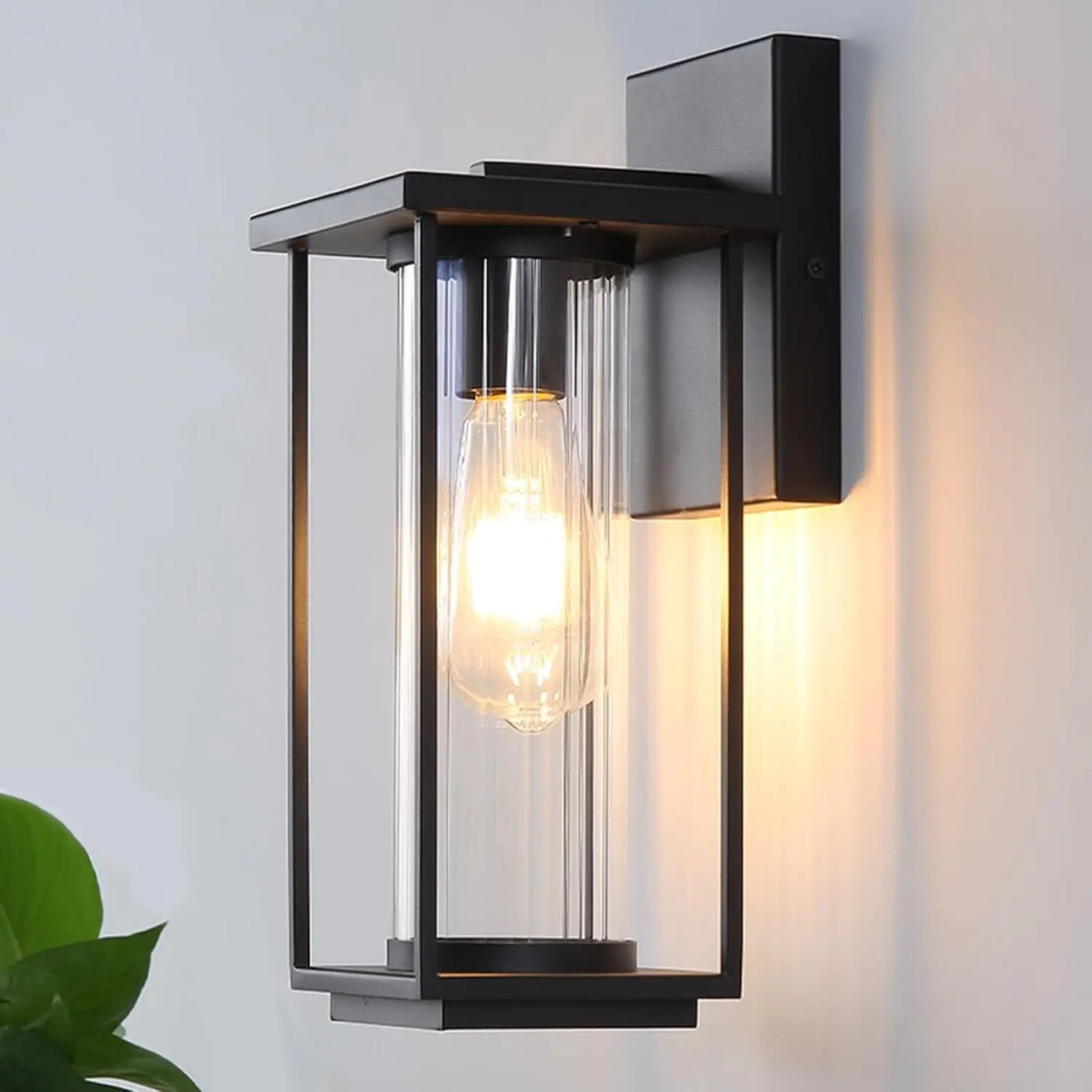 IDEPUS Outdoor Wall Lantern Waterproof Metal Glass