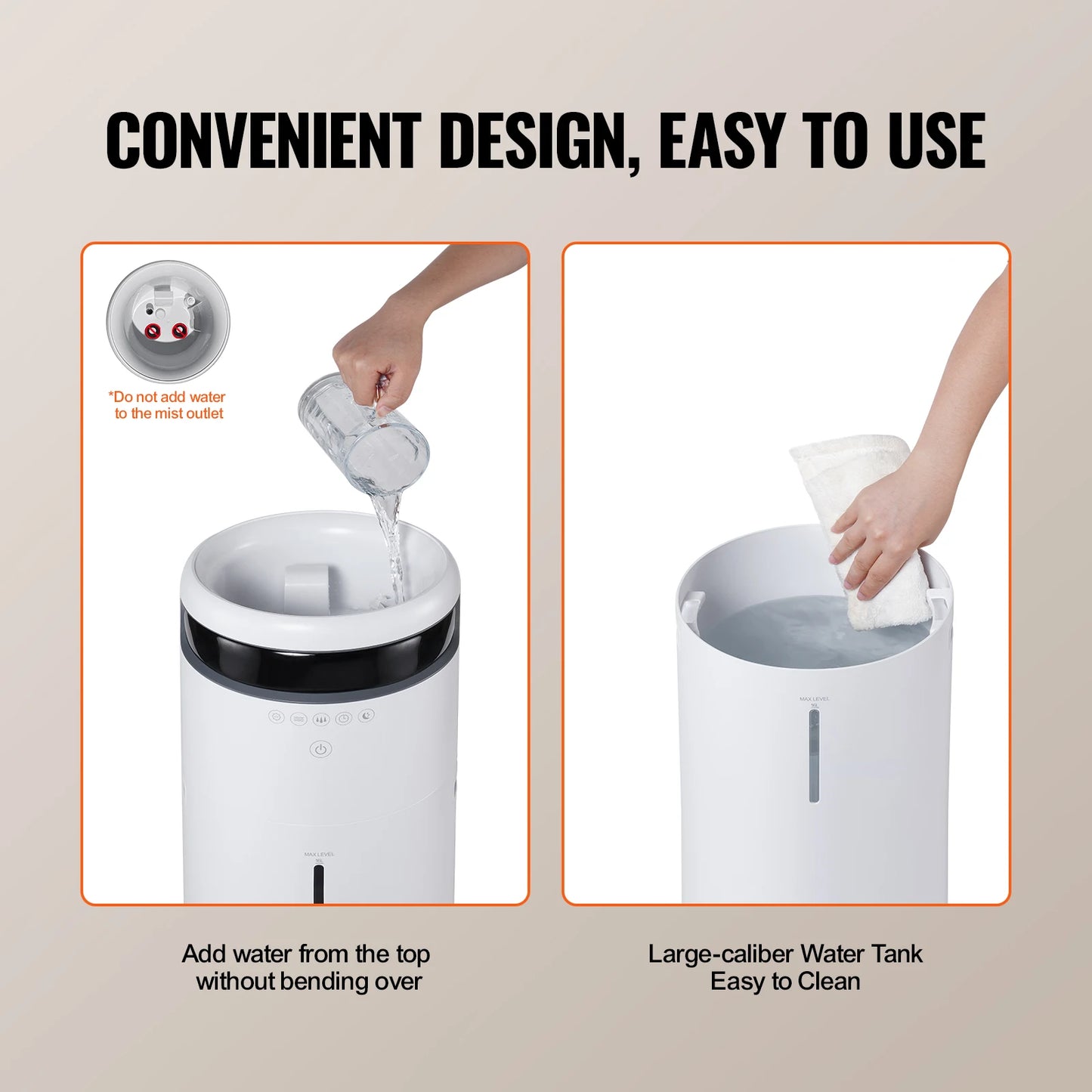 SucceBuy Humidifier Large Room 16L Water Tank Auto Shutoff