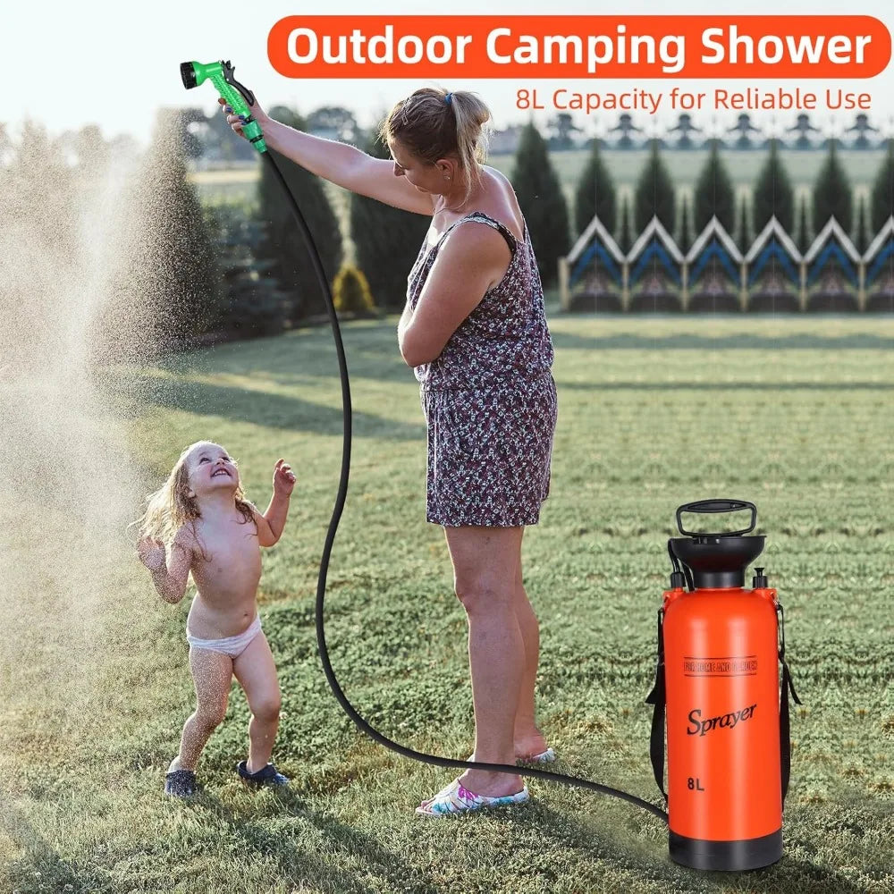 Portable Camping Shower Hand Pressure Rinse Kit for Outdoor Use