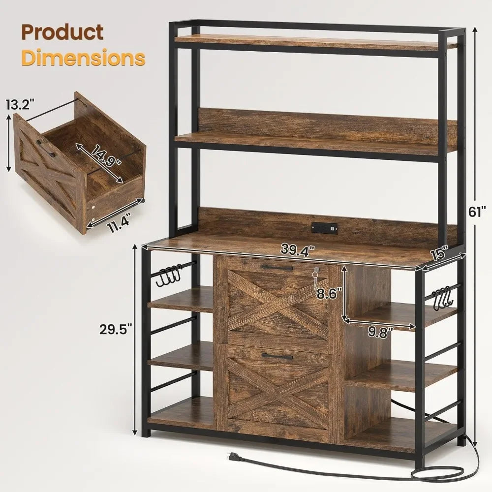 Filing Cabinet with Lock and Charging Station