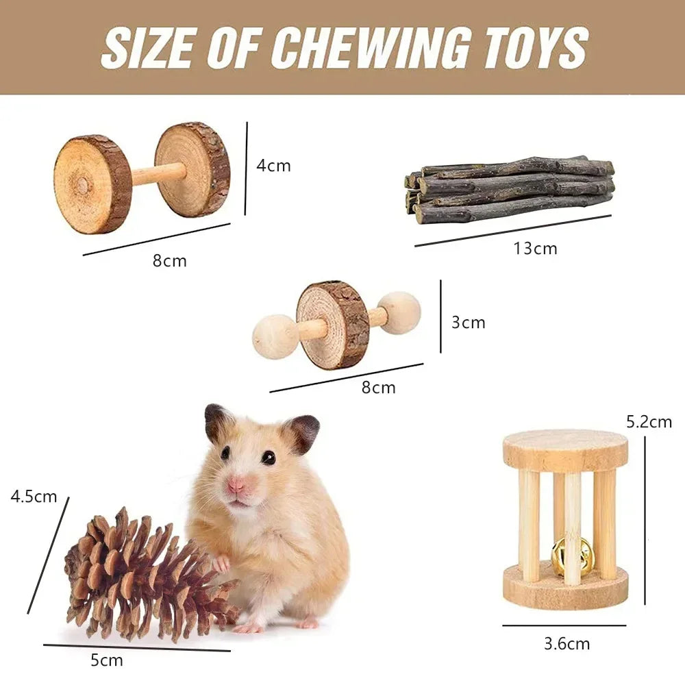 Hign-concerned Wooden Hamster And Small Pet Toys Set