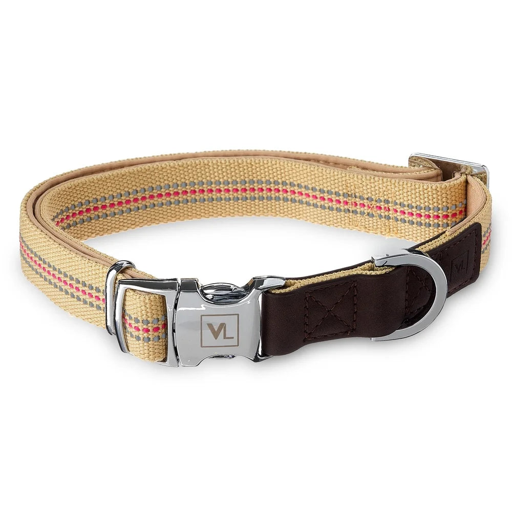 DUTRIEUX Reflective Nylon Dog Collar PU Leather Attachment