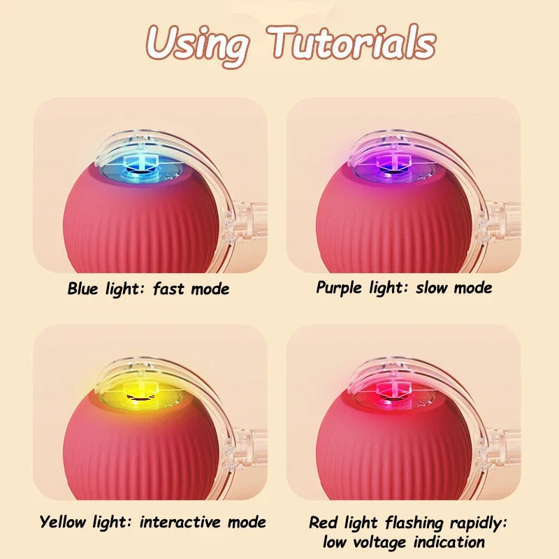 Smart Rechargeable Cat Interactive Rolling Ball Toy with Tail