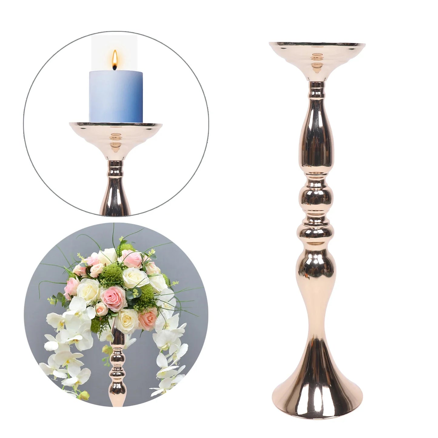 Gold Wedding Candlestick Flower Stand Rack by NoEnName
