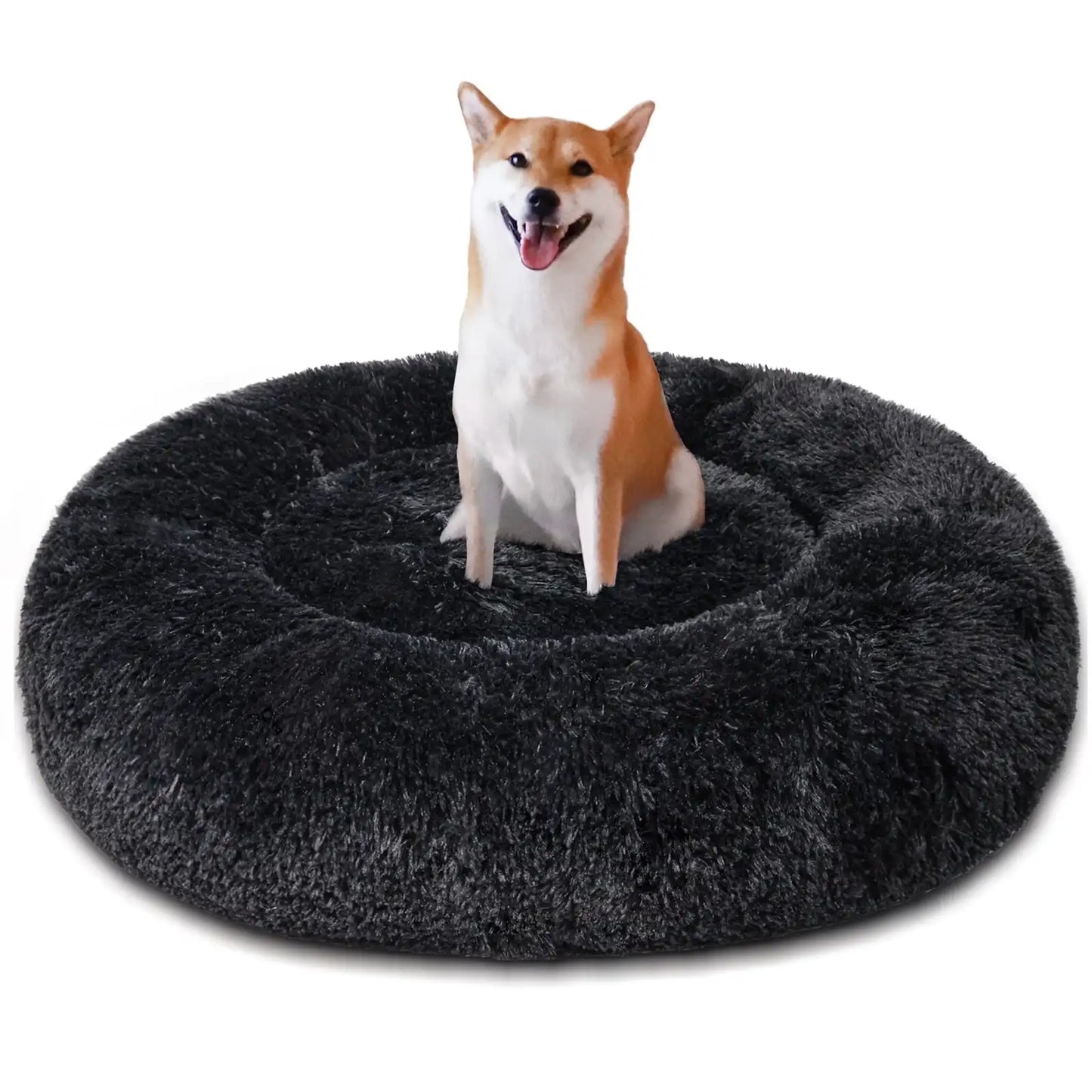 XMSJH Calming Donut Dog Bed Anti Anxiety Plush Cozy