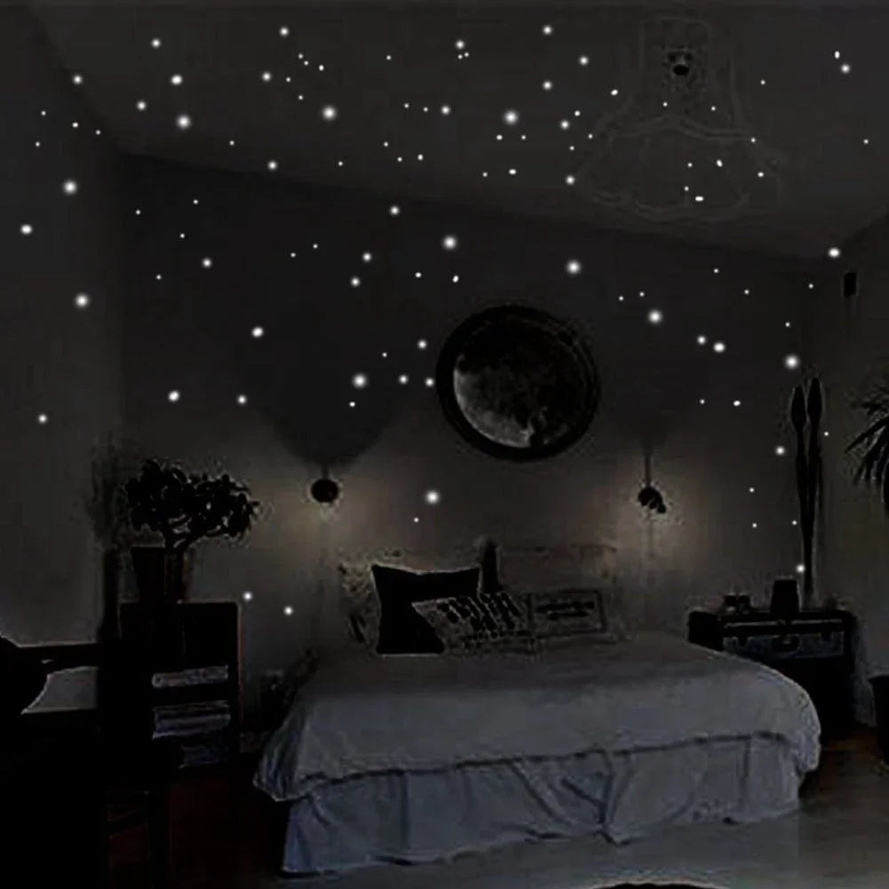 Glow In The Dark Star Wall Stickers 407 Pieces Set For Kids