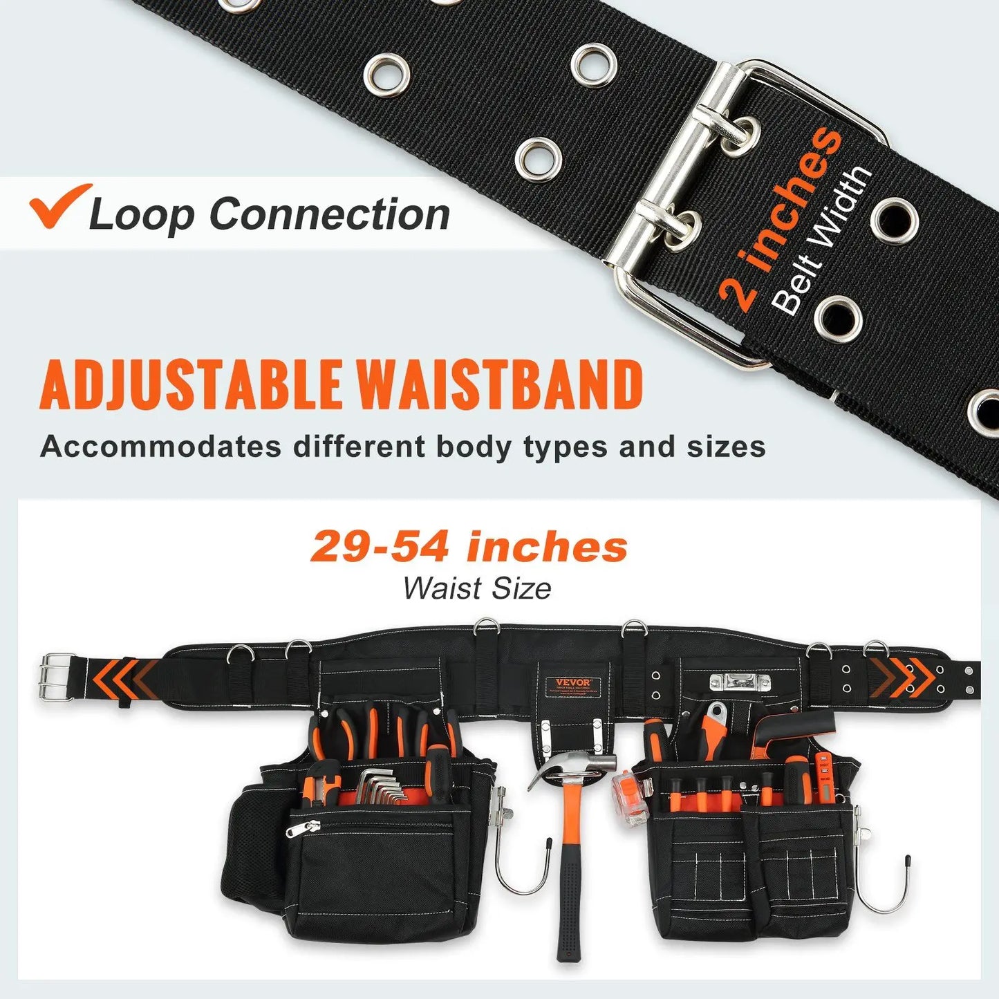 Frolic And Grow 1680D Heavy Duty Tool Belt With Suspenders