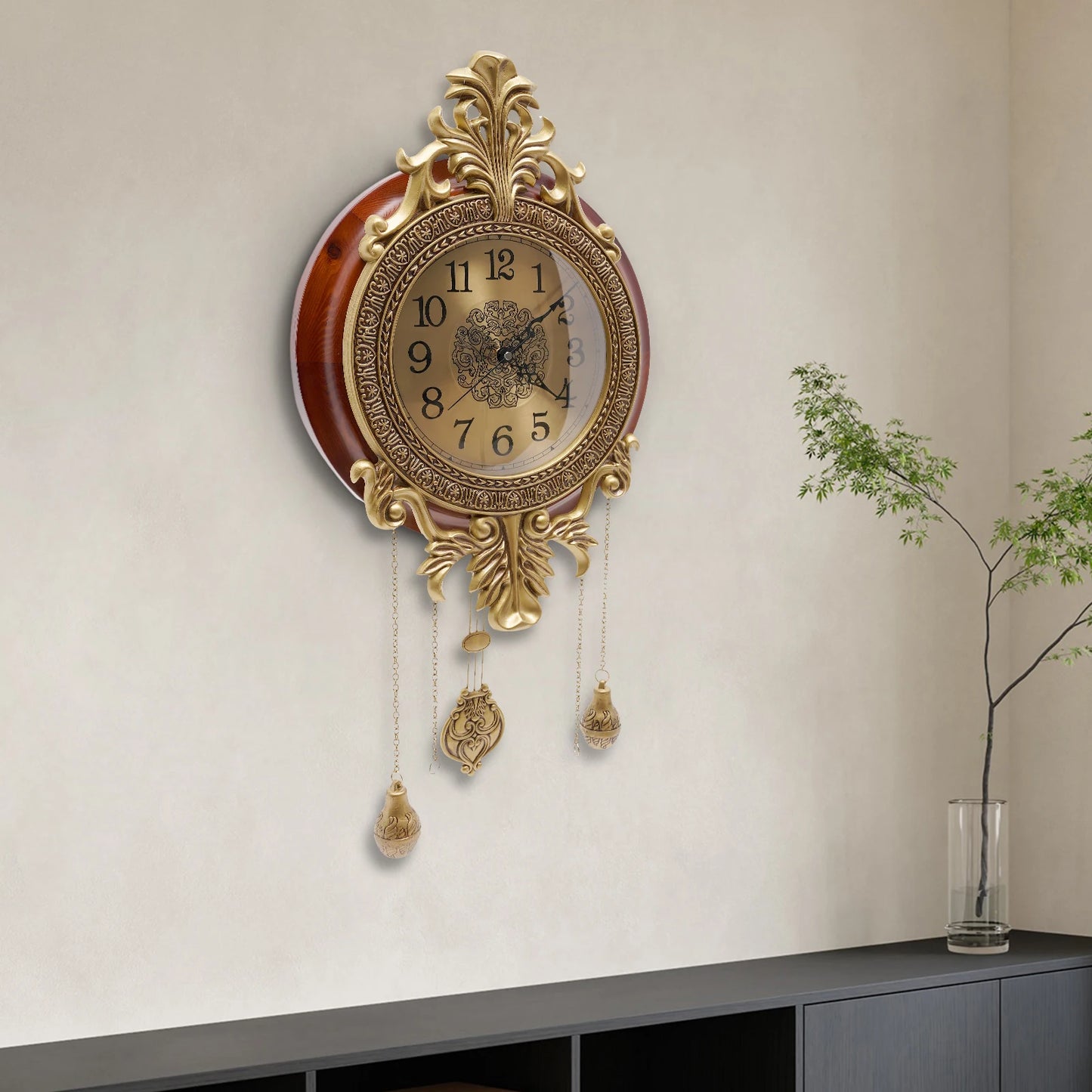 Hign Concerned Retro Silent Wall Clock Pendulum Battery